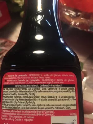 Lista de ingredientes del producto Caramelo líquido Royal 400 g