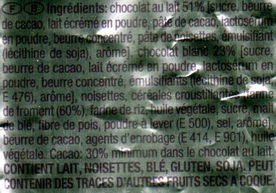 Liste des ingrédients du produit Lila Stars snax Kraft foods, Milka 170 g