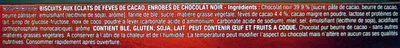 List of product ingredients Palet intense Noir aux éclats de fèves de cacao Côte d'Or 120 g