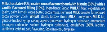 List of product ingredients Oreo cookies milk chocolate covered Oreo 328 g