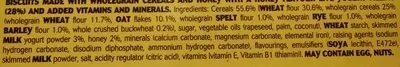 Lista de ingredientes del producto Yogurt Crunch Honey & Live Yogurt BelVita 253 g