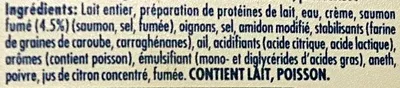 Liste des ingrédients du produit Philadelphia Saumon fumé & aneth (10% MG) Philadelphia, Kraft, Kraft Foods, Mondelèz International 150 g