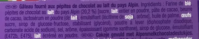 Liste des ingrédients du produit Gâteau fourré aux pépites de chocolat au lait du pays alpin Milka, Kraft foods 5