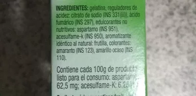 Lista de ingredientes del producto Gelatina Royal manjares light Royal 25g