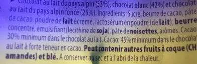 Lista de ingredientes del producto Milka Chocolat Triolade Milka, Mondelez 300 g