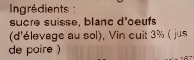 Liste des ingrédients du produit Meringues au Vin Cuit Domino 180 g