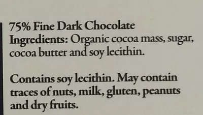 Lista de ingredientes del producto El ceibo, fine dark chocolate El Ceibo 80 g