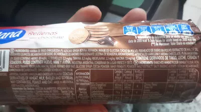 List of product ingredients Maná rellenas sabor chocolate Arcor 165g