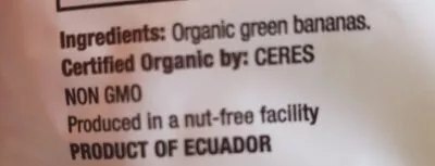 List of product ingredients Organic Green Banana Flour livekuna 32 oz