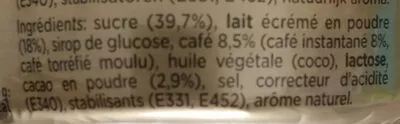 Lista de ingredientes del producto Cappucino Mocha Nescafé 306g