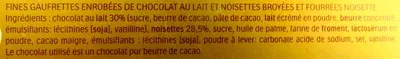 Lista de ingredientes del producto Ferrero Rocher Ferrero 50 g