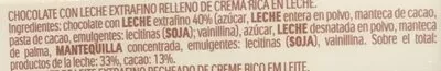 List of product ingredients Chocolate Kinder 
