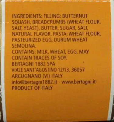 Lista de ingredientes del producto Ravioli Bertagni 250 g