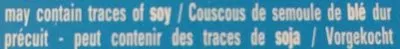 Liste des ingrédients du produit Couscous De Cecco 500 g e