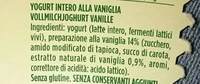 Liste des ingrédients du produit Yaourt Vanille Mila 