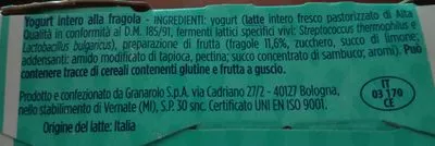 Lista de ingredientes del producto Yogurt a la fraise Granarolo 