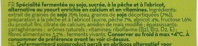 Liste des ingrédients du produit Soja Pêche et Abricot Granarolo 250 g (2 * 125 g)