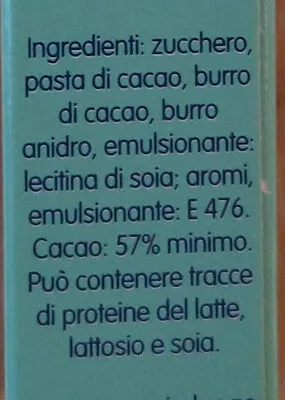 List of product ingredients lettere e numeri di cioccolato paneangeli 60 g