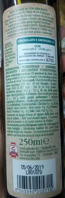 Liste des ingrédients du produit Olio semi di lino Zucchi 250 ml