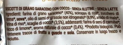Liste des ingrédients du produit Saraceno Cocco Sarchio 200 g