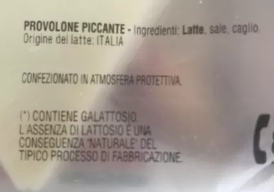 Liste des ingrédients du produit Provolone piccante  