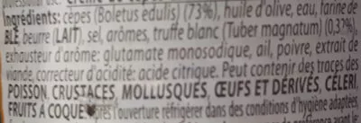List of product ingredients Crème de cèpes arômatisée à la truffe blanche prontofresco Greci 400 g