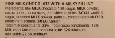 Liste des ingrédients du produit Chocolate Small Bars PMP- 8 x (100g) Kinder 100g