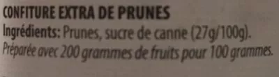 List of product ingredients Confiture extra de prunes  