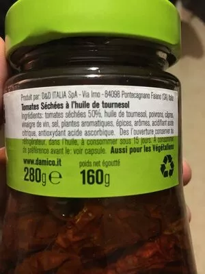 Liste des ingrédients du produit Sun-dried tomatoes in oil  