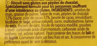 Liste des ingrédients du produit Gluten free chocolade chip cookies Schar 200 g