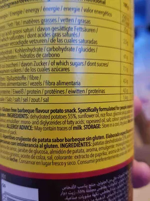 Lista de ingredientes del producto Schär Curvies BBQ Schär 