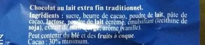 List of product ingredients Chocolat lait extra fin Lindt 