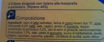 Lista de ingredientes del producto Crêpes mozzarella tomate Carrefour 