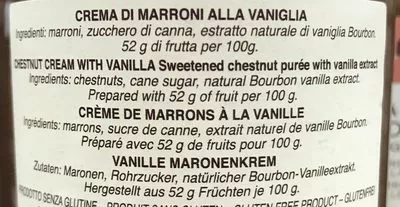 Liste des ingrédients du produit Crema Di Marroni Con Vaniglia Agrimontana 