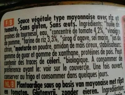 Liste des ingrédients du produit Mayo rice cocktail sauce  