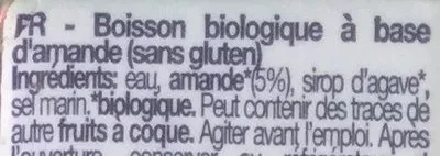 List of product ingredients Almendra Isola Bio 1 L