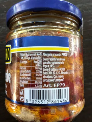 Lista de ingredientes del producto  Oroazzurro 150g