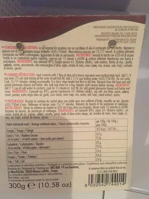 Lista de ingredientes del producto Risotto aux champignon  