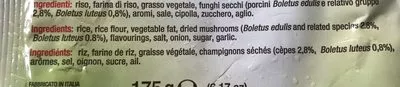 Lista de ingredientes del producto Risotto Aux Cepes  