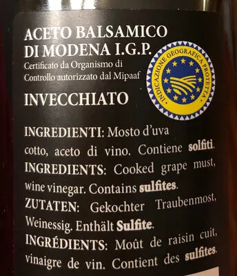 List of product ingredients Aceto balsamic du Modena Terra del tuono 250ml