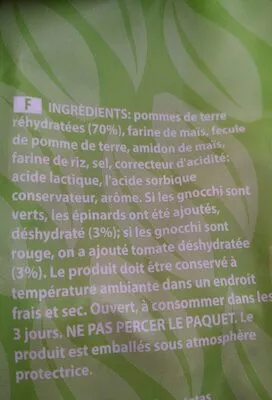 List of product ingredients gnocchi de pomme de terre à la tomate Il poeta 500 g