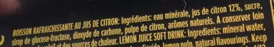 List of product ingredients Lemon soda  33 cl