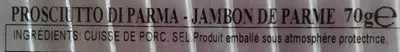 List of product ingredients Jambon de parme Citterio Citterio 70 g