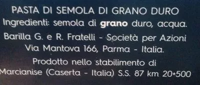 Lista de ingredientes del producto Barilla Specialita'orecchiette GR. 500 Barilla 500 g