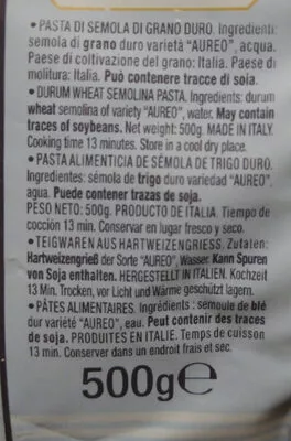 List of product ingredients Voiello Speciali 192 Farfalle GR. 500 voiello 500 g