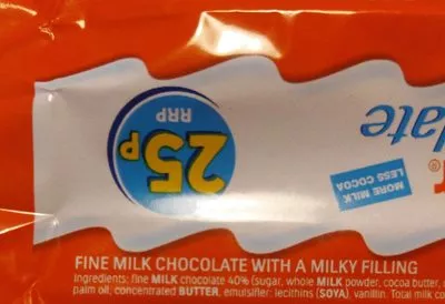 Lista de ingredientes del producto Kinder Chocolate Snackbar PM25 Kinder 