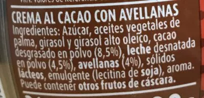 List of product ingredients Nocilla Nocilla 