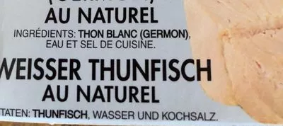 List of product ingredients Thon blanc (germon) au naturel Albo 112 g