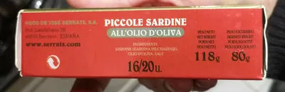 List of product ingredients Sardinillas en aceite de oliva  