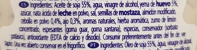 Lista de ingredientes del producto Salsa con sabor a cebolla caramelizada Heinz 395 g, 400 ml